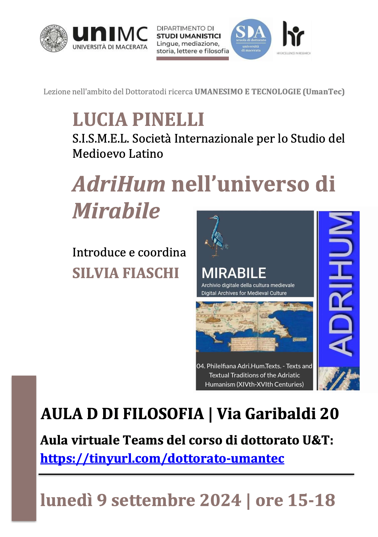 AdriHum in the Universe of Mirabile